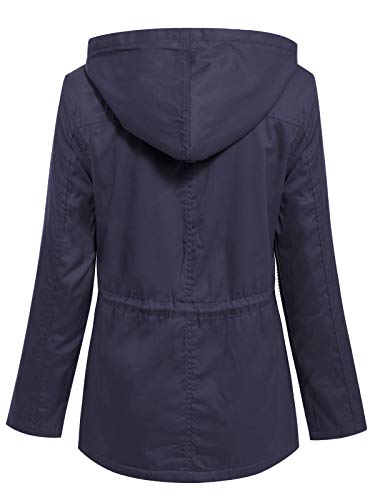 MixMatchy Women's Faux Fur Waist Drawstring Lightly Padded Utility Fashion Jacket Parka3