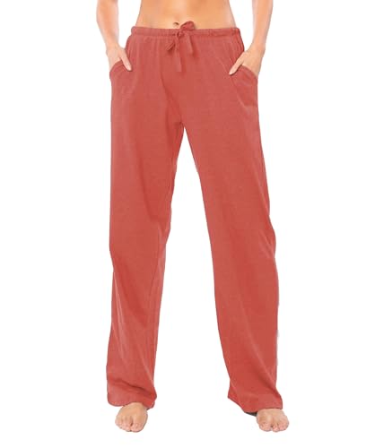 Image of Sexy Basics Women's Soft Flex 100% Cotton Knit Pajama Pants | Lounge Sleep Bottoms | Drawstring & Pockets| Multi Packs