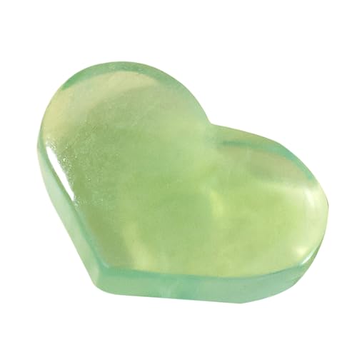 Piedra de fluorita, piedras de cristal en forma de corazón, piedras preciosas naturales, mejoradas para Reiki, roca de color verde, para acumulación de energía