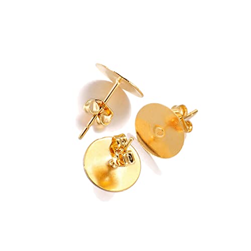 Ailan Boucle d'oreille Stud Base Multi Main Personnalité Épingles D'oreille Réglage Porter DIY Artisanat Fabrication De Bijoux Outil pour Les Loisirs, Or, 5mm Cover