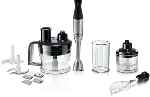 Bosch - Batidora de mano ErgoMaster, Serie 6, 1200 W, Acero Inoxidable, MSM6M871