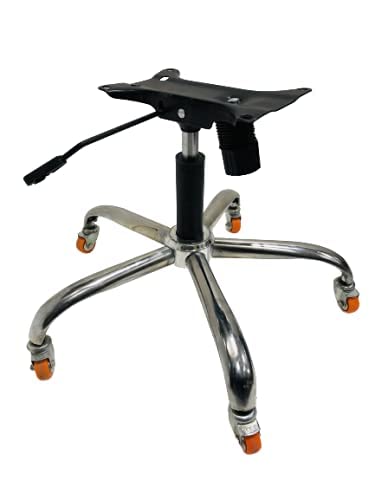 Office revolving Chair Base Computer Chair Base Accessories Steel Base 26 inch fit to All Chair Heavy Duty (with Orange Wheel, Power Hydraulic & Tilting Plate)