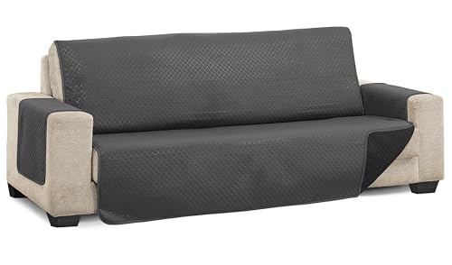 Martina Home Diamond Funda Cubre Sofá,Protector para Sofás Acolchado Reversible,Antracita/Negro, 3 Plazas