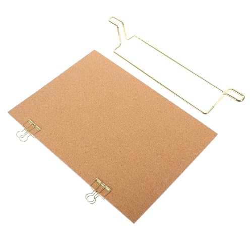 SHINEOFI Tablero de Corcho Pequeño para Oficina, Tablero de Mensajes de Notas Creativas, Soporte de Escritorio en Color Dorado, Adecuado para Mesa de Despacho y Organización