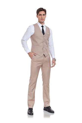 Netsky Men's Suit 2 Piece Slim Fit Vest Suits Formal Wedding Dinner Business Tuxedo Suit Vest and Pants2