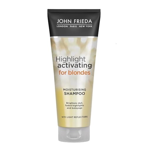 JOHN FRIEDA - Champú Abrillantador 250 ml, para Cabellos Rubios, Activador de Reflejos Opacos y Desvanecidos, Potenciador e Iluminador, con Protección del Color
