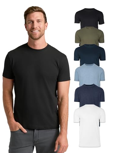 Image of True Classic Men's Cotton Blend Round Neck T-Shirt, Half Sleeve, Black