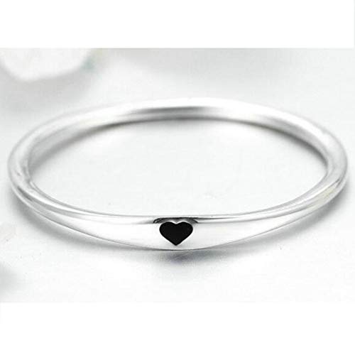 Stainless Steel Heart Shaped Wedding Band Promise Statement Stackable Ring4