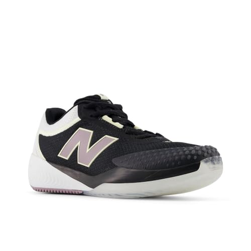 New Balance Women's FuelCell 996 V6 Tennis Shoe, Black/White/Ambient Light, 8.5 M