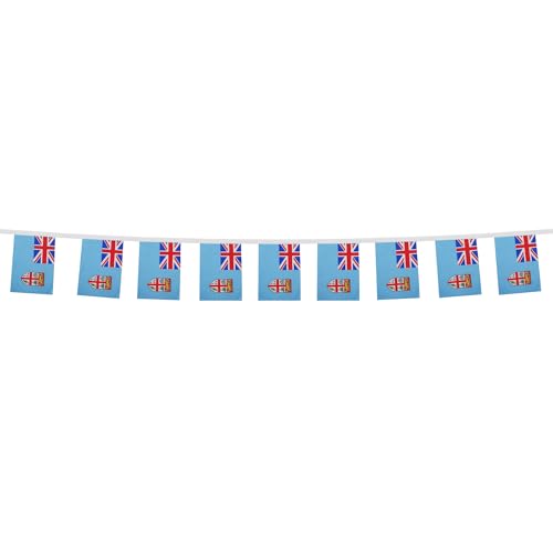 Image of AZ FLAG Fiji 6 meters BUNTING Flag 20 flags 9'' x 6'' - Fijian STRING flags 15 x 21 cm