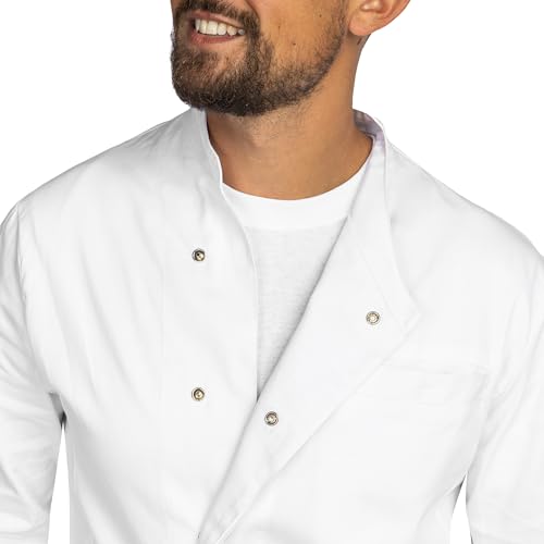 PALLTEX KOTO LS 100% Baumwolle Kochjacke Unisex Kochjacke Damen Kochjacke Herren Kochkleidung Professional Chef Uniform Langarm (Weiss, M) – Bild 3