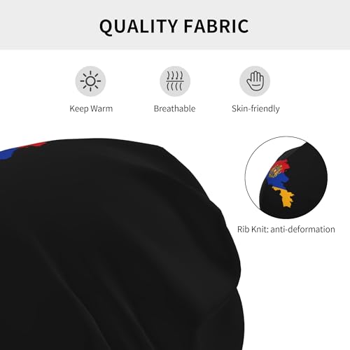 Armenian Flag map Children Hip Hop Knitted Hat Kids Elastic Leisure Knit Cap Warm Sleep Beanies Black3