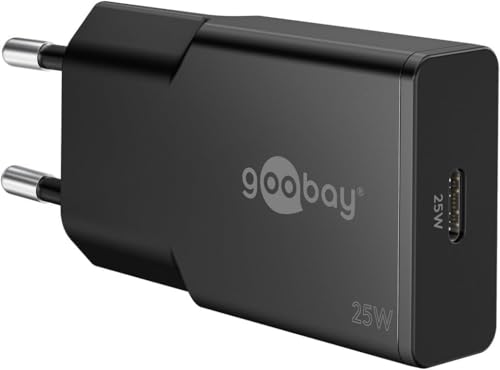USB-C Ladegerät 25W, Super Slim GaN Netzteil, Power Delivery, Schwarz
