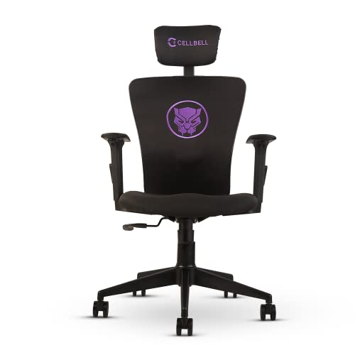 Image of CELLBELL Leo Series Marvel Black Panther Ergonomic High Back Fabric Office Chair /Gaming /Computer /Cyber Chair with 3D Arm Rest and Moulded Foam Seat [Black]