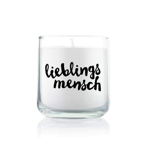 FEEL GOOD CANDLE - Scented candle in glass - candle with motif as a gift for women and for decoration (favourite person, sandalwood)