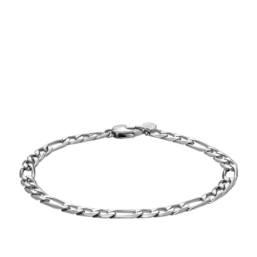 Image of Fossil Men's Plated Stainless Steel Engravable Personalized Gift ID, Chain or Cuff Bracelet for Men