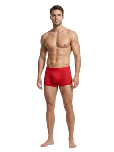 Image of Men's Padded Underwear - Nylon Ice Silk Breathable Boxer Briefs - Hip & Buttocks Enhancer and High-Elasticity Width (3.5cm) Shapewear for Men