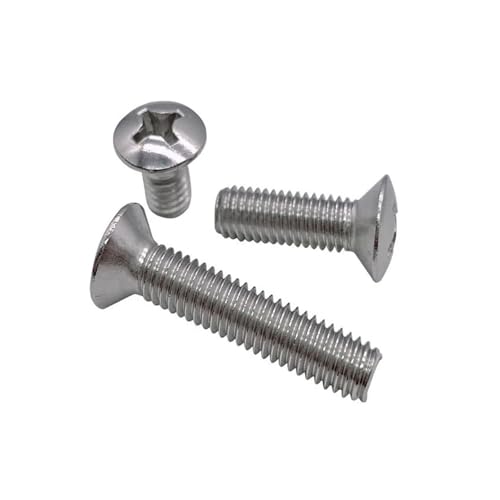 M4 M5 M6 GB820 A2-70 304 Stainless Steel Cross Recessed Raised Countersunk Head Half Oval Screw Bolt(40mm,10pcs M4)