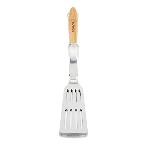 Tower Outdoor Living Multi-Functional Spatula with Wooden Handle, Stainless Steel, T932021