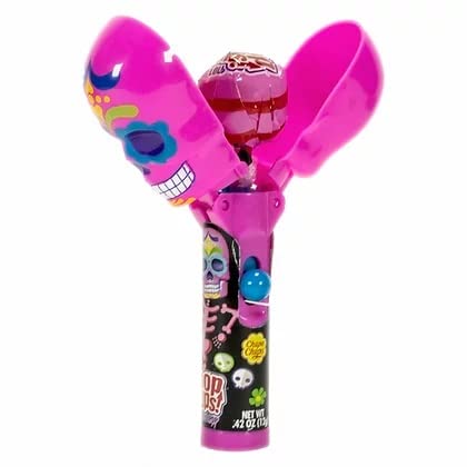 Flix Halloween Candy Day of the Dead Skull Pop-Ups Lollipop Packs - 12 Count Display Box