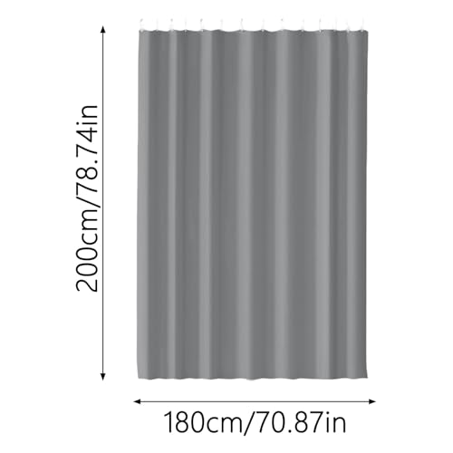 Bathroom Shower Curtain, 71 * 79 Inch Waterproof Quick-Dry Machine Washable Reusable Modern Shower Curtain with Hooks,Easy Installation Multi-Scenario Applicable Long Shower Curtains,Grey - image 2