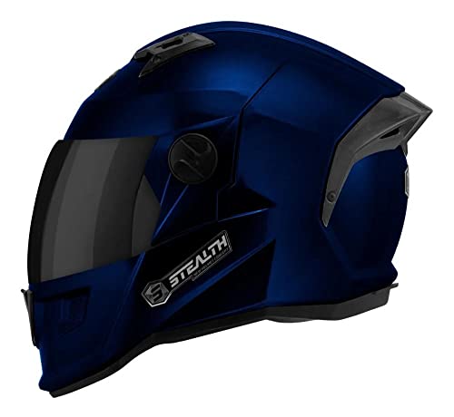 Capacete Fechado Stealth Solid 58 Viseira Fumê Dark Blue