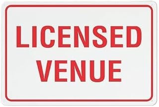 LICENSED VENUE SIGN Metal Sign 12X8 Inches