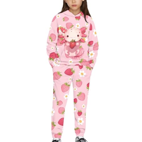 doginthehole Girls Hoodie and Pants Set Graphic Sweatsuit Long Sleeve Sweatshirt and Jogger Pant Sets Fall Outfits 5-12Y