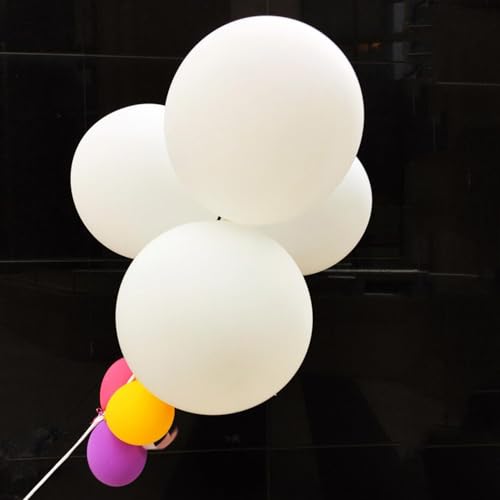 Image of White Balloons Birthday Decorations 10 Pack 36 inch Round Wedding Ballons for White Themed Wedding Graduation Birthday Party Backdrop 4th of July Decorations Independence Day
