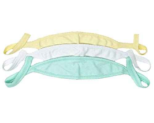 I&S Baby Newborn 3, 4, or 6 Value Packs Belly Button Cover Protector Umbilical Cord Comfortable Bandage Fajero Boy Girl (One Size, Pack of 3 White, Green, Yellow(Scalloped band))
