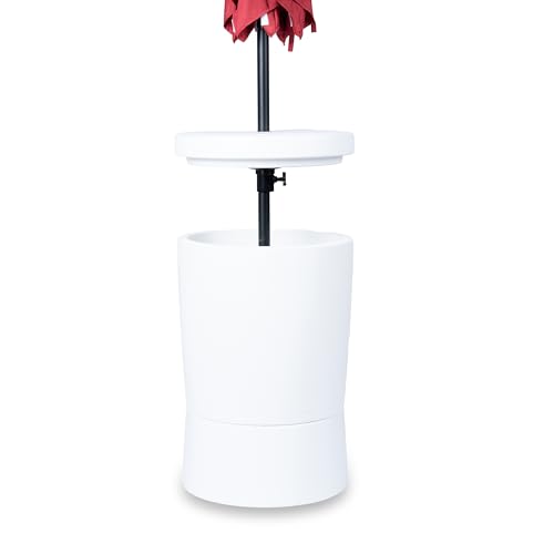 Step2 Vero in-Pool Shade Table, Cooler Side Table with 9-Gallon Basin, Umbrella Hole, for 15-inch Water Ledge, White