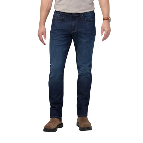 DU/ER DUER Men's Performance Denim Relaxed Taper, Durable Stretch Jeans, Breathable Work Pants, Casual Soft Clothing, Marina Blue, 30W x 30L