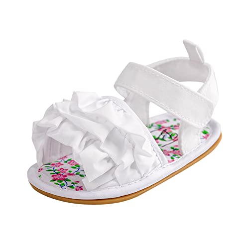 Infant Girls Open Toe Ruffles Shoes First Walkers Shoes Summer Toddler Flat Sandals Kid Water Shoes