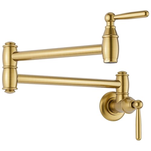 ARCORA Gold Pot Filler Faucet - Wall Mount, 2-Handle
