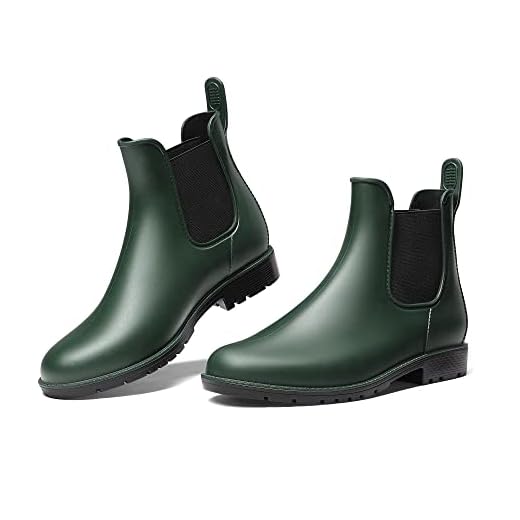 DREAM PAIRS Botas de Agua Mujer Chelsea Zapatos de Lluvia Impermeable Wellington Botines de Goma de Moda Flexible y Antideslizante VERDE OLIVA SDRB2201W-E Talla 40 (EUR)