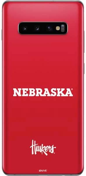Skinit Decal Phone Skin Compatible with Samsung Galaxy S10 Plus - Officially Licensed College Nebraska Red Design