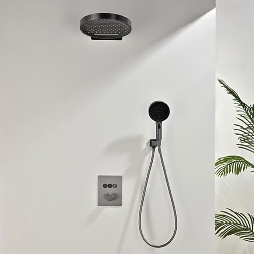 Colonne de douche thermostatique contre les variations d'eau, set gris - 6