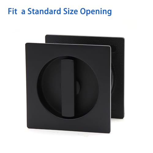Cerradura y Tirador para Puerta Corredera de Bolsillo Dontay 2 Pack, para puertas de 1 3/8” a 2 3/16” de grosor, Acero Inoxidable acabado Satinado Negro miniatura 4