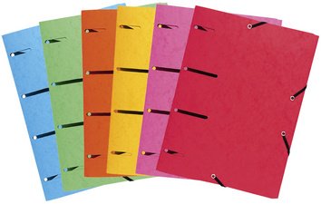 Cartellina 3 lembi forata - con elastici Punchy - cartoncino lustrè - colori assortiti - Exacompta