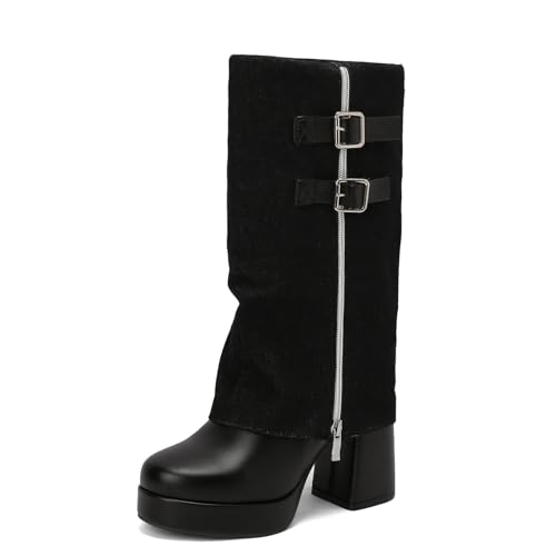 Bottes hautes pour femmes idéales avec un pantalon en hiver