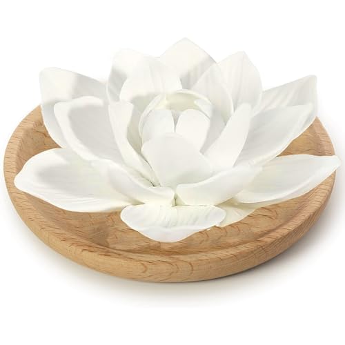 Duftsteine Für Ätherische Öle Aroma Diffuser Mit Lotusblüten-Design Duftstein Für Ätherische Öle Inklusive Runder Unterteller Geeignet Für Wohnzimmer Und Reisen