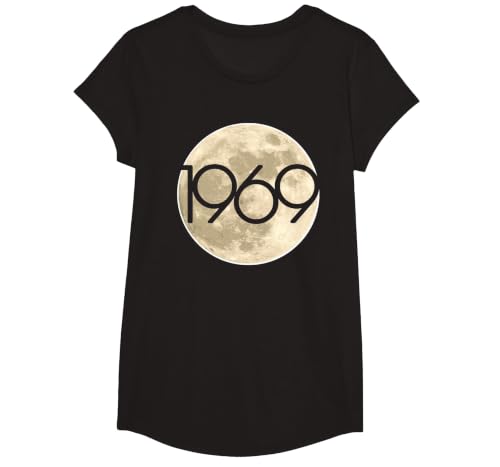 50th Anniversary Apollo 11 1969 Moon Landing T-Shirt, Girls, Black, X-Small