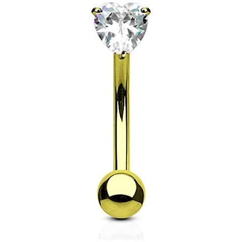 Forbidden Body Jewelry 16g Gold Plated Barbell Cover