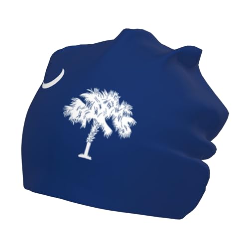 South Carolina State Flag Children Hip Hop Knitted Hat Kids Elastic Leisure Knit Cap Warm Sleep Beanies Black