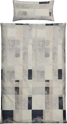 REDBEST Bettwäsche Single-Jersey Grafik Motive beige-grau Größe 40x80 cm...