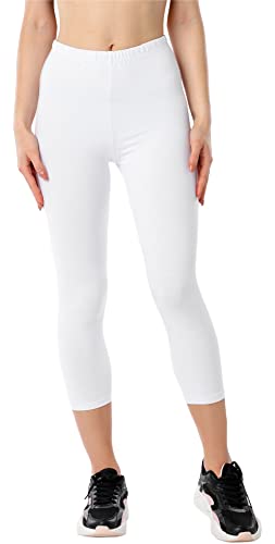Bellivalini Damen 3/4 Leggings aus Bio-Baumwolle BLV50-184 (Weiß, M) Cover