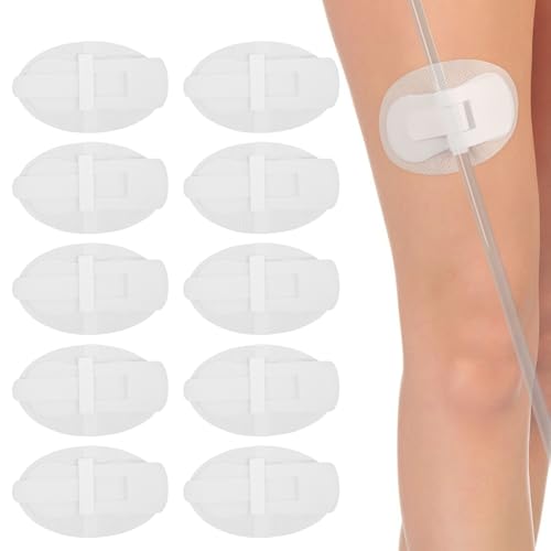 Lnngub - Lnngub 10 Pcs Catheter Stabilization Device, Urinary Catheter Leg Bag Holder Catheter Legband Holder Sticker Catheter Tube Holder Adhensive Catheter Leg Strap Hook and Loop,Catheter Supplies