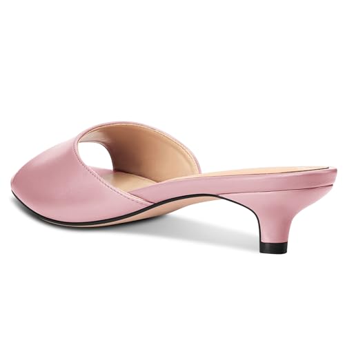 Image of TNYNFBEB Womens Low Kitten Heel Open Toe Sandals Mules Shoes Slingback Prom Party Dress Summer 1.4 Inches Heels