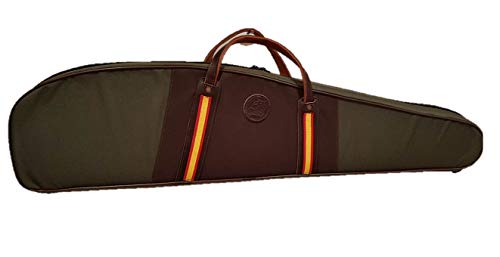 CAZA Y AVENTURA Funda Acolchada en Cordura para Rifle montado con Visor con Adorno Bandera España 115 cm