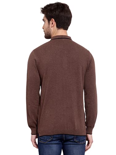 Image of Kalt Mens Basic Solid Full Sleeves Polo Cotton Blend Knitted Regular Fit Polo-Neck T-Shirts with Collar Stylish